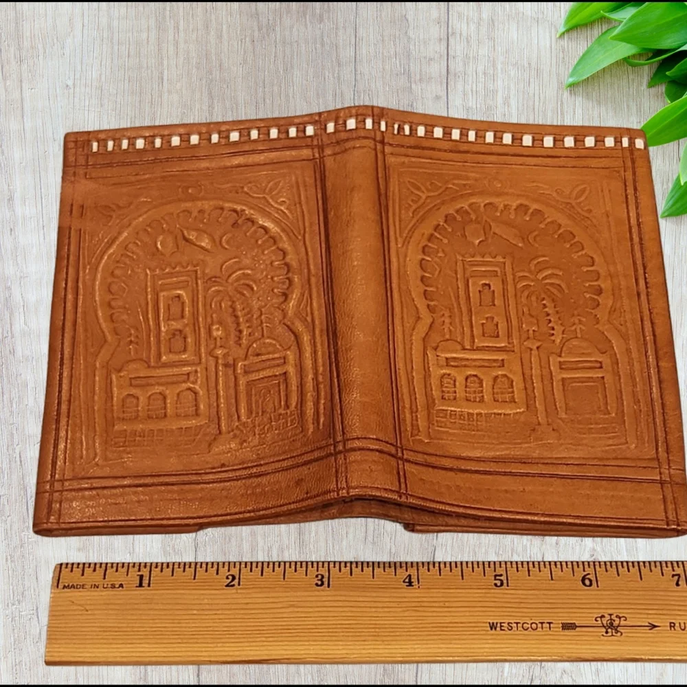 Vintage‎ Moroccan Wallet Genuine Leather Bi-fold Handmade Pocket Unisex